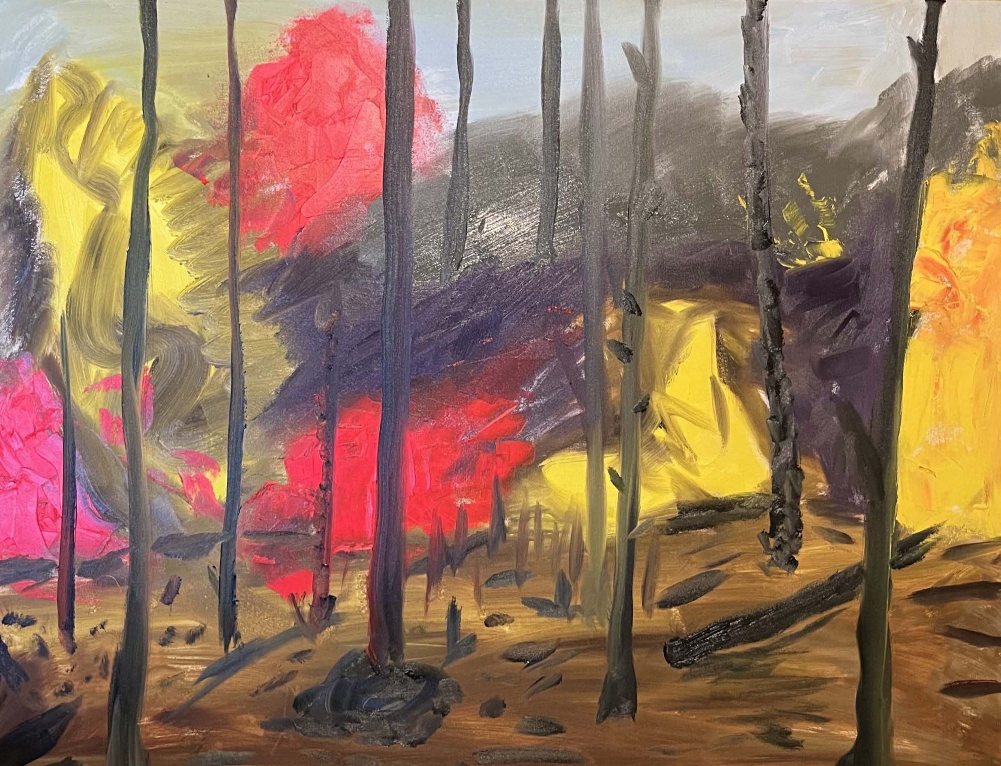 AFTER THE BURN, landscape painting by Robert Van Winkle