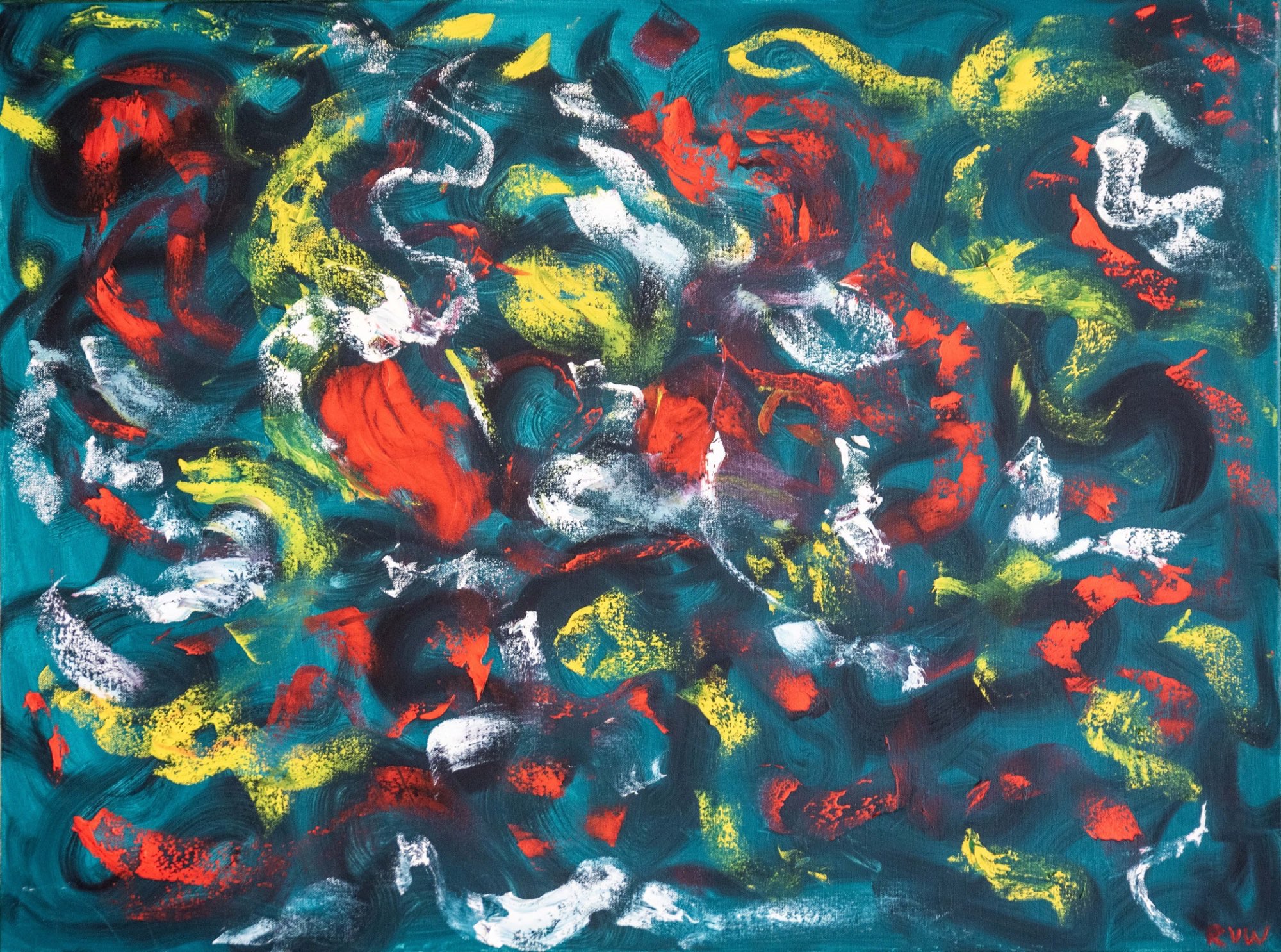 KOI POND, abstract painting by Robert Van Winkle