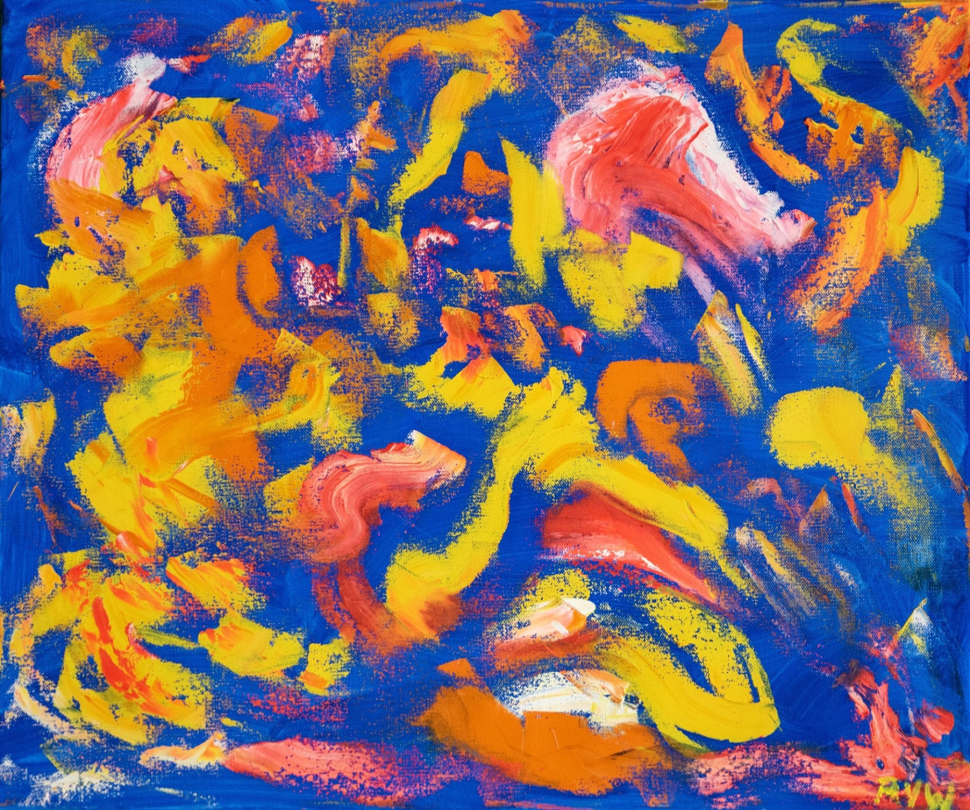 SUN ON WATER, abstract painting by Robert Van Winkle